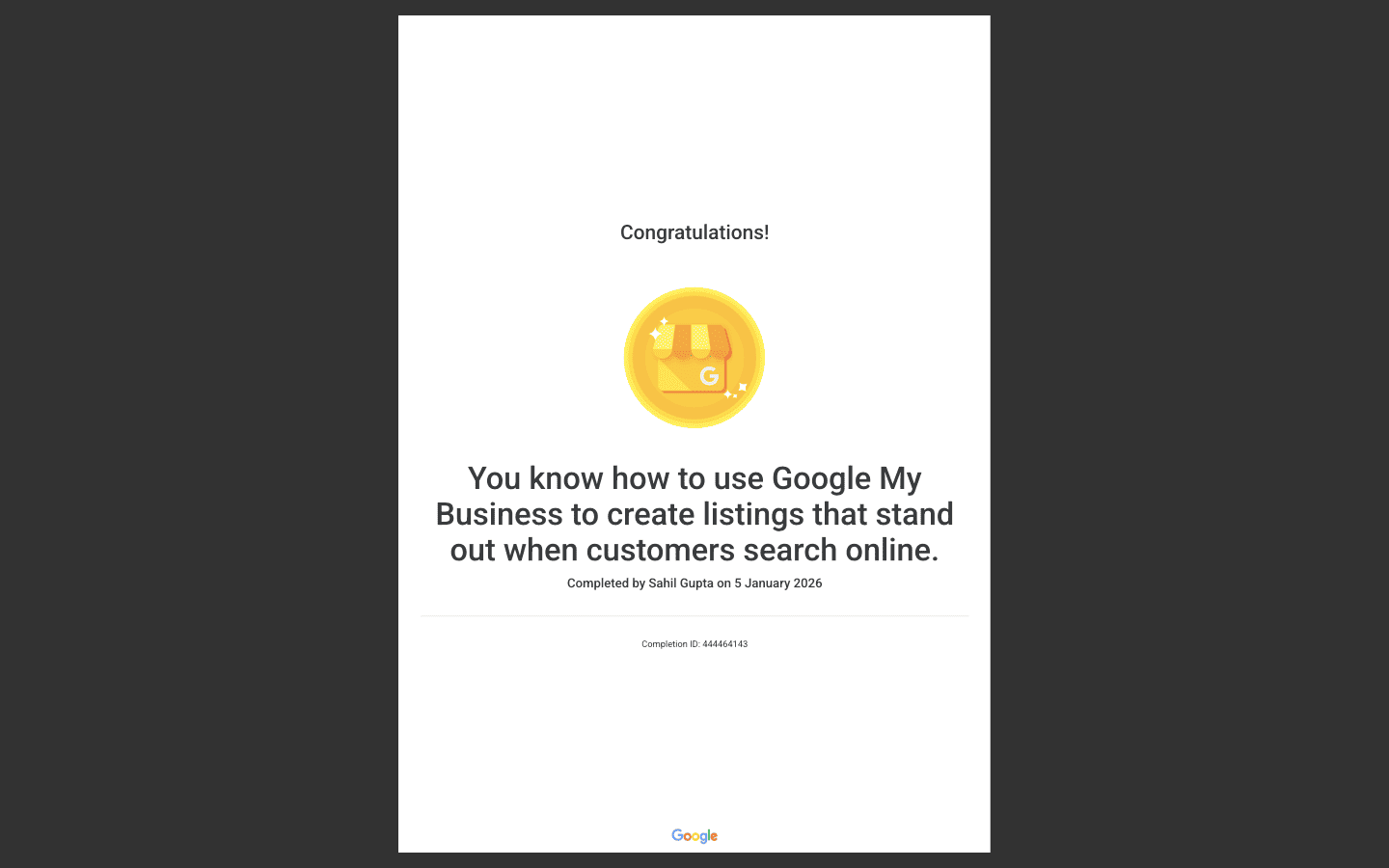 Certifications
